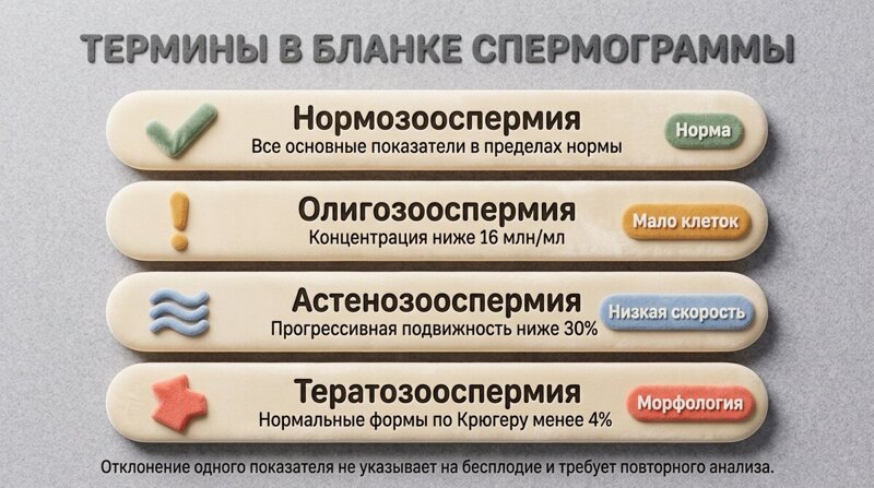 Термины и заключения в спермограмме